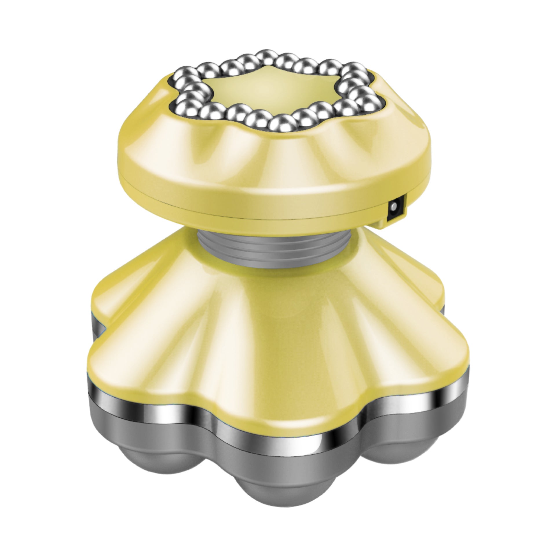 A compact USB Dual-use Six-foot Vibration Electric Massager with six massage heads, designed for portable relaxation and muscle relief.